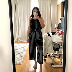 Navy stripe jumpsuit